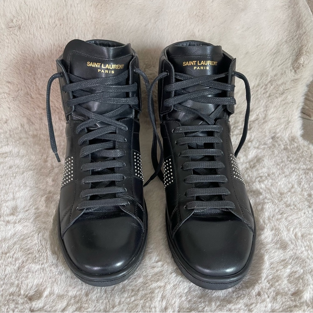 Yves Saint Laurent Black High-Top Sneakers - Picture 3 of 12
